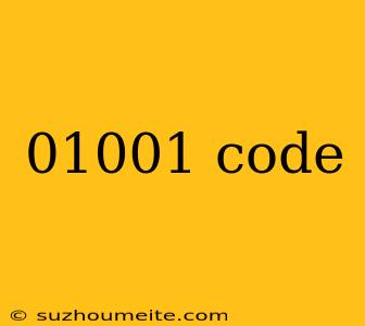 01001 Code