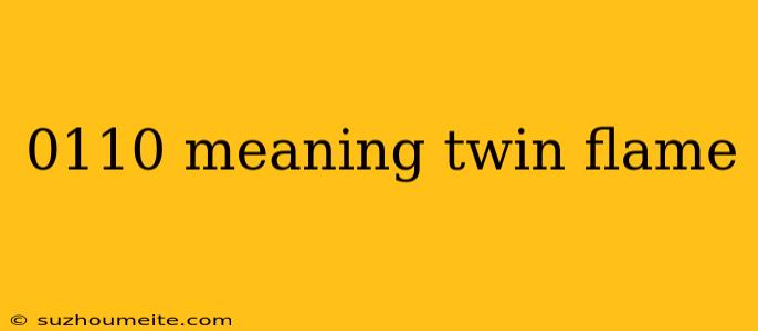 0110 Meaning Twin Flame