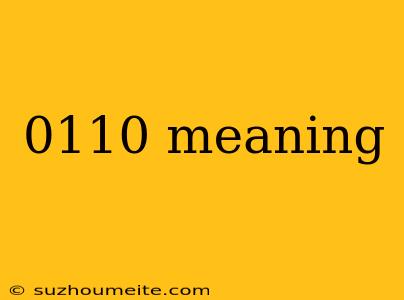 0110 Meaning