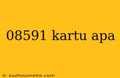 08591 Kartu Apa