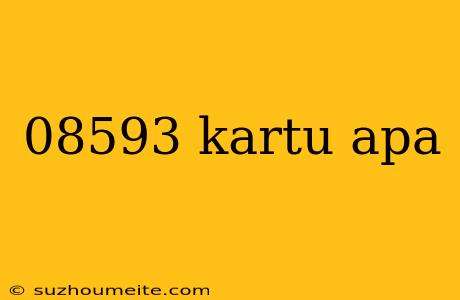 08593 Kartu Apa