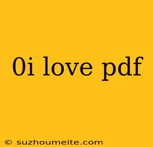 0i Love Pdf