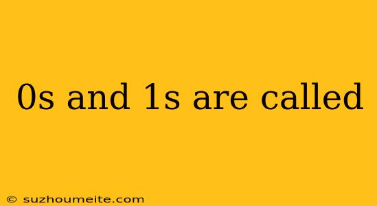 0s And 1s Are Called