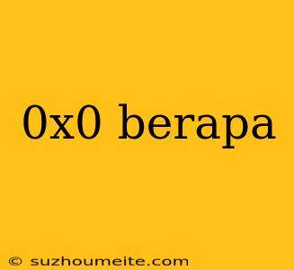 0x0 Berapa