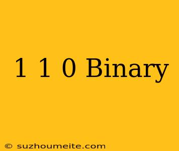 1+1=0 Binary