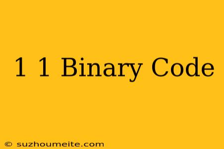 1+1 Binary Code