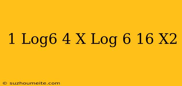 1+log6(4-x)=log 6(16-x^2)