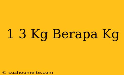 1/3 Kg Berapa Kg