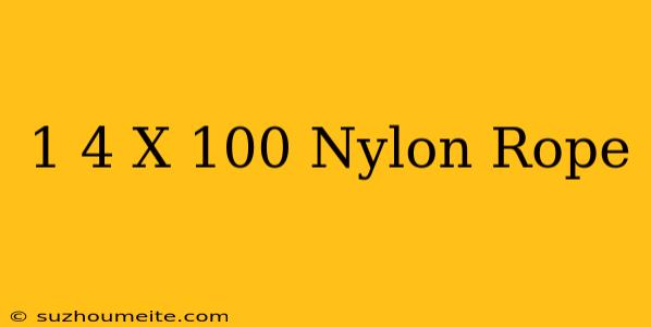 1/4 X 100 Nylon Rope