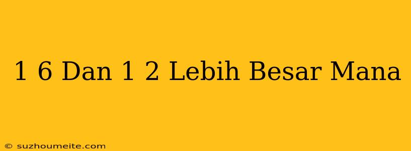 1/6 Dan 1/2 Lebih Besar Mana