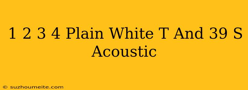 1 2 3 4 Plain White T's Acoustic