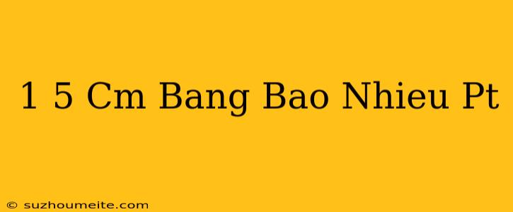 1 5 Cm Bằng Bao Nhiêu Pt