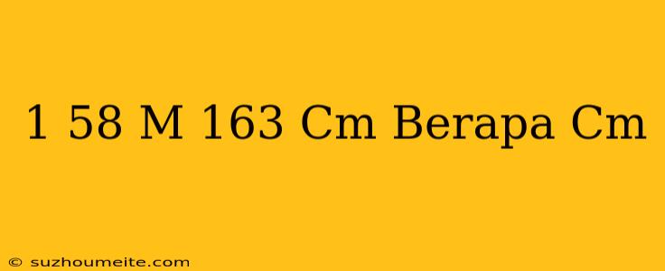 1 58 M + 163 Cm Berapa Cm