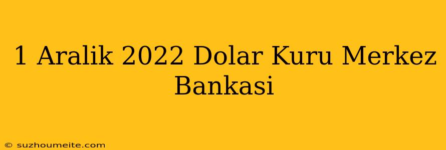 1 Aralık 2022 Dolar Kuru Merkez Bankası