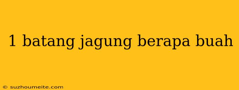 1 Batang Jagung Berapa Buah