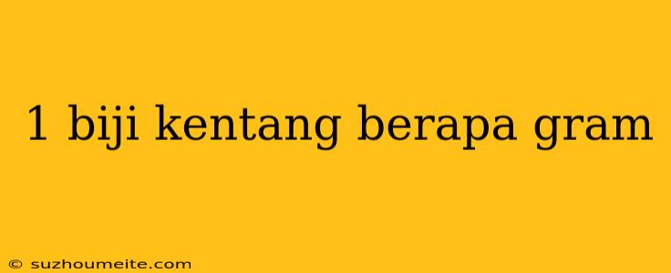 1 Biji Kentang Berapa Gram