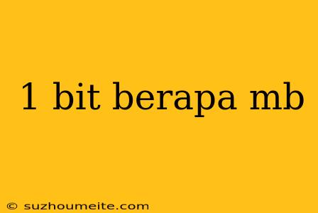 1 Bit Berapa Mb