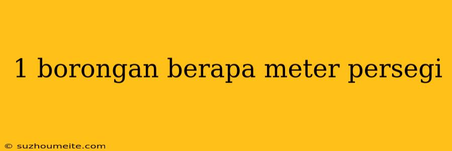 1 Borongan Berapa Meter Persegi