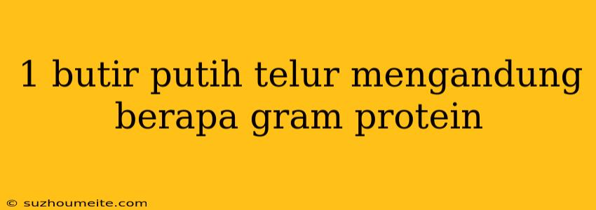 1 Butir Putih Telur Mengandung Berapa Gram Protein