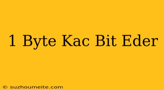 1 Byte Kaç Bit Eder