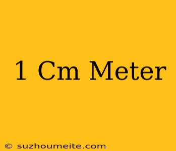 1 Cm = Meter