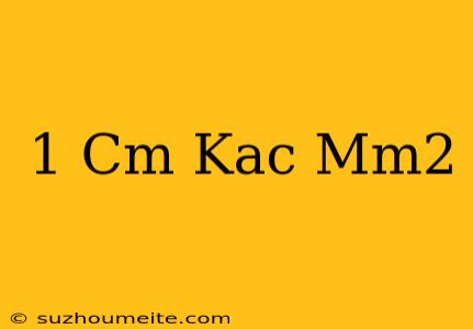 1 Cm Kaç Mm2