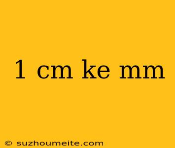 1 Cm Ke Mm