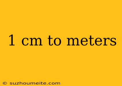 1 Cm To Meters