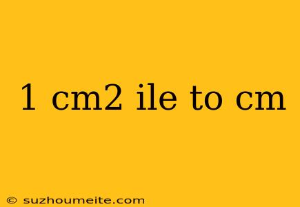 1 Cm2 Ile To Cm