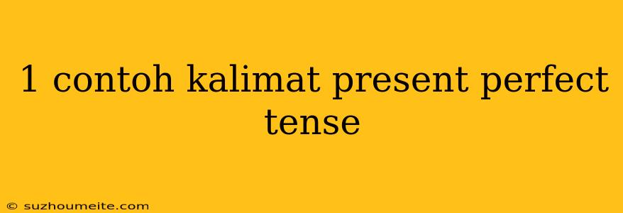 1 Contoh Kalimat Present Perfect Tense