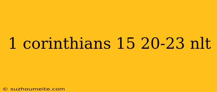 1 Corinthians 15 20-23 Nlt