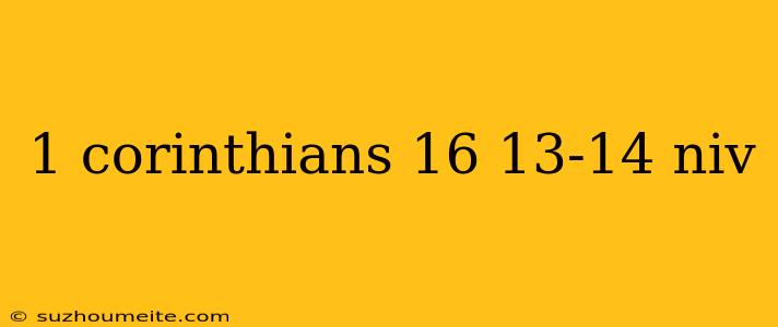 1 Corinthians 16 13-14 Niv