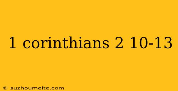 1 Corinthians 2 10-13