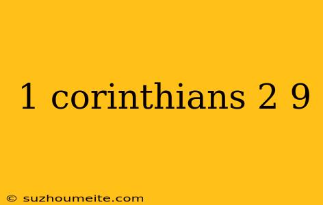 1 Corinthians 2 9