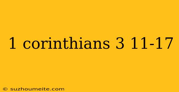 1 Corinthians 3 11-17