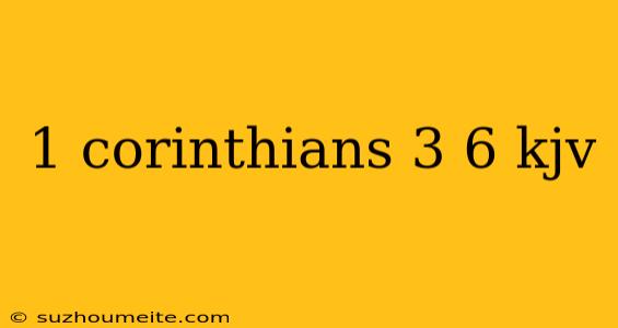 1 Corinthians 3 6 Kjv