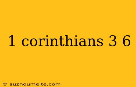 1 Corinthians 3 6