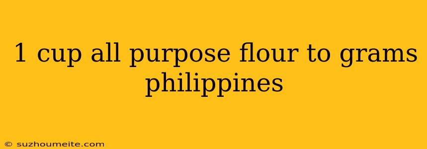 1 Cup All Purpose Flour To Grams Philippines