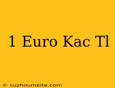 1 Euro Kaç Tl