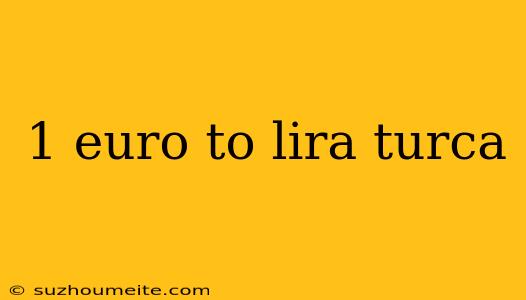 1 Euro To Lira Turca