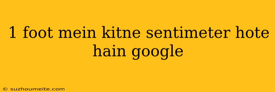 1 Foot Mein Kitne Sentimeter Hote Hain Google