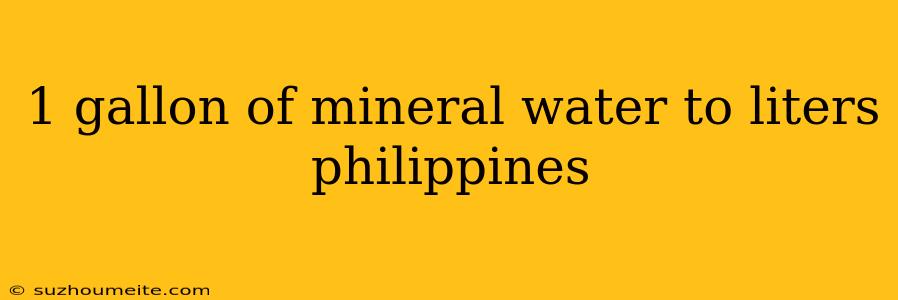 1 Gallon Of Mineral Water To Liters Philippines