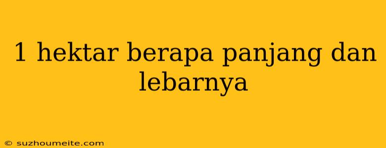 1 Hektar Berapa Panjang Dan Lebarnya