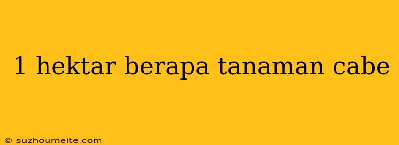 1 Hektar Berapa Tanaman Cabe