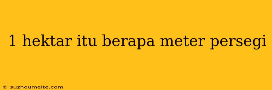 1 Hektar Itu Berapa Meter Persegi