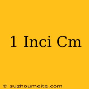 1 Inci = Cm