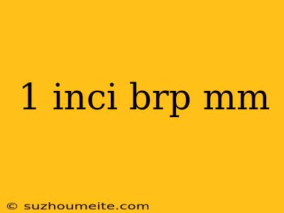 1 Inci Brp Mm