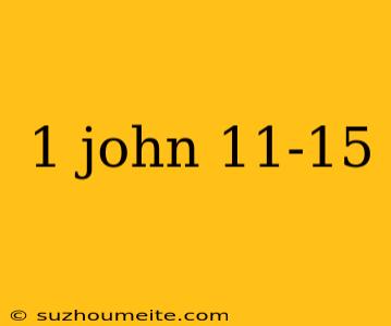 1 John 11-15