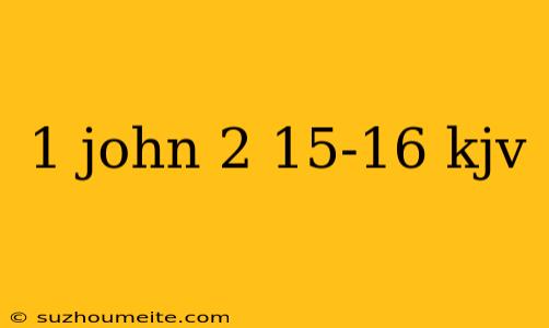 1 John 2 15-16 Kjv