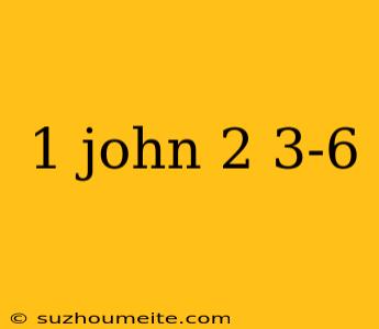 1 John 2 3-6